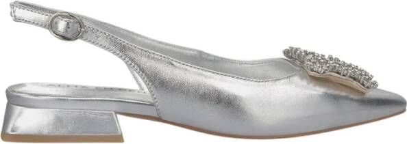 Alma en Pena Vierkante Trim Platte Schoen Gray Dames