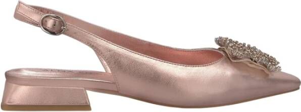 Alma en Pena Vierkante Trim Platte Schoen Pink Dames