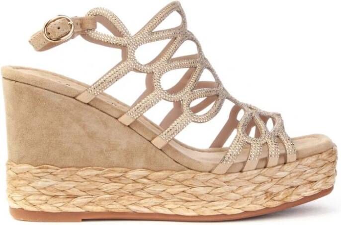 Alma en Pena Wedges Beige Dames