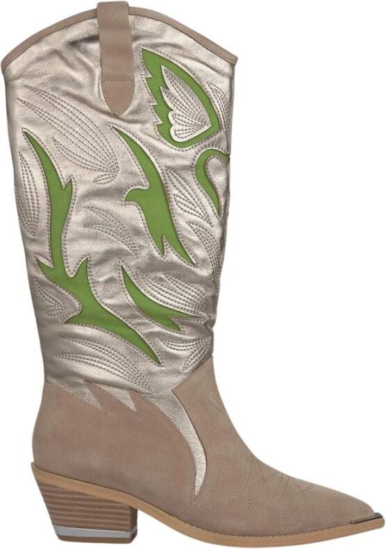 Alma en Pena Western Stijl Leren Cowboy Laarzen Green Dames