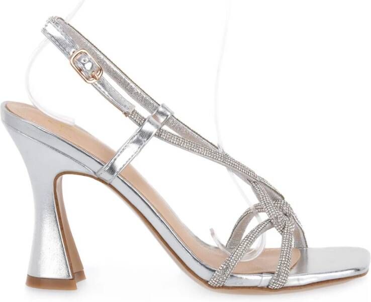 Alma en Pena Zilveren Hoge Hak Sandalen Gray Dames