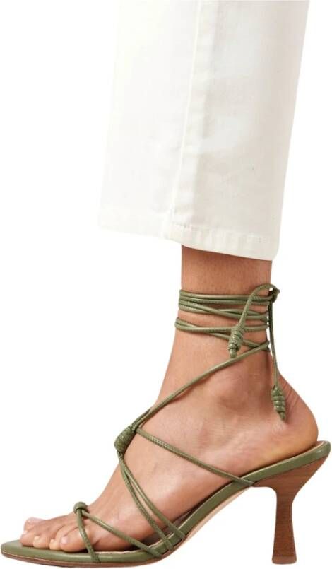 ALOHAS Belinda Leren Sandalen Green Dames