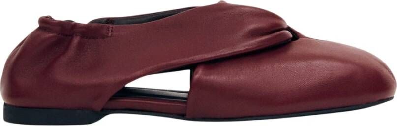 ALOHAS Burgundy Leren Ballet Flats Red Dames