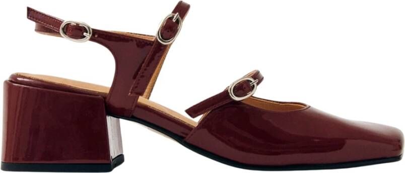 ALOHAS Burgundy Leren Pumps Red Dames