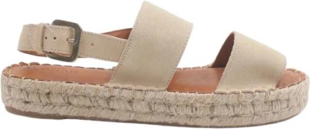 ALOHAS Dubbele riem sandalen Beige Dames