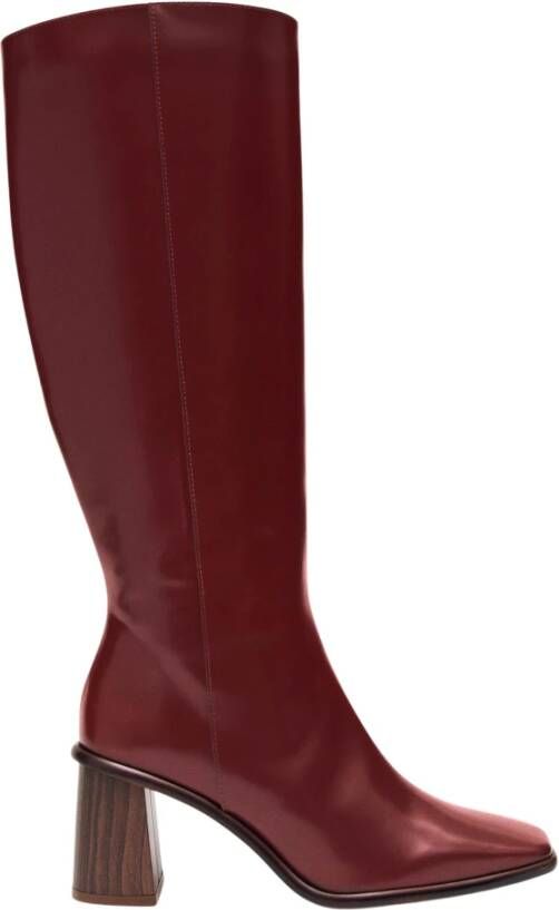 ALOHAS East Sleek Burgundy Leren Laarzen Red Dames