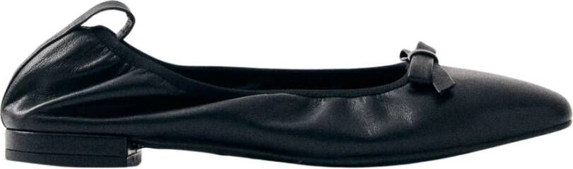 ALOHAS Freya Zwarte Leren Ballet Flats Black Dames