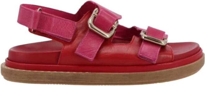 ALOHAS Harper Bicolor Magenta Leren Sandalen Red Dames