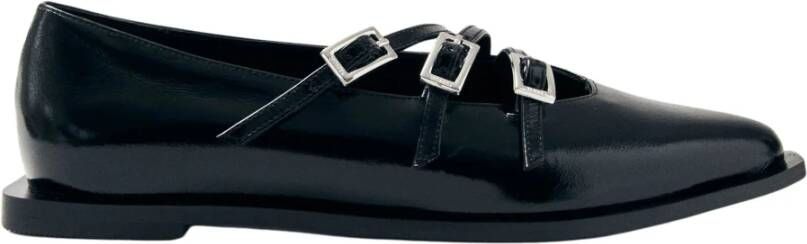 ALOHAS Jive Onix Zwart Leren Ballet Flats Black Dames