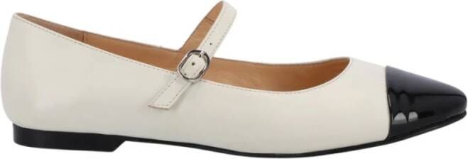 ALOHAS Musa Bicolor Leren Ballet Flats White Dames