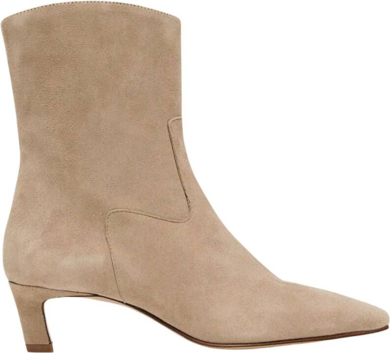 ALOHAS Nash Suède Beige Leren Enkellaarzen Beige Dames