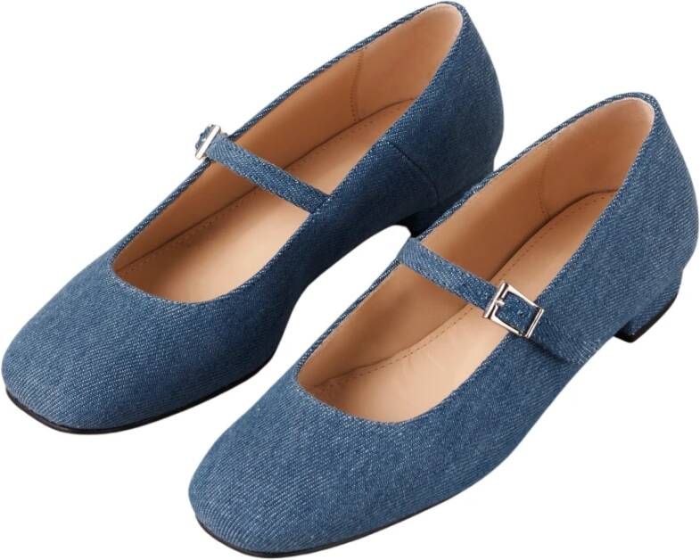 ALOHAS Por Do Sol Denim Blue Denim Ballet Flats Blue Dames