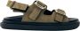 ALOHAS Suede Khaki Leren Sandalen Green Dames - Thumbnail 1