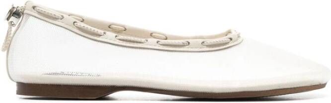 ALOHAS Witte Leren Veterschoenen White Dames