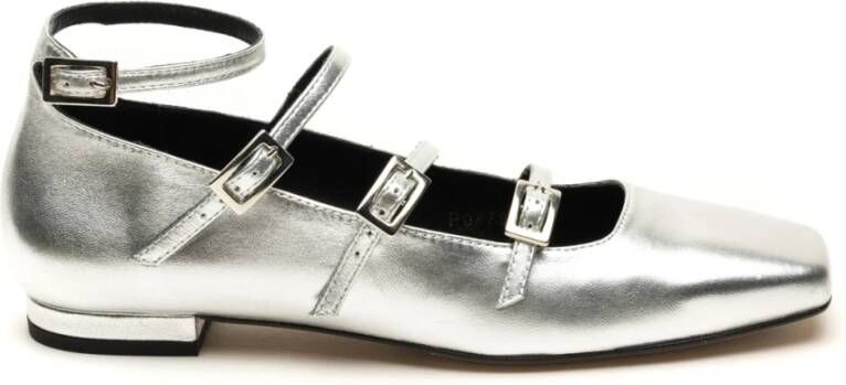 ALOHAS Zilveren Shimmer Ballet Platte Schoenen Gray Dames