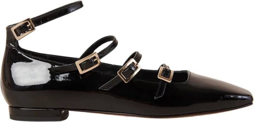 ALOHAS Zwart leren balletflats Black Dames