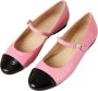 ALOHAS Zwart Roze Leren Ballet Flats Pink Dames - Thumbnail 1