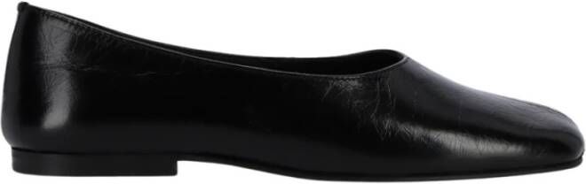 ALOHAS Zwarte leren balletflats Black Dames