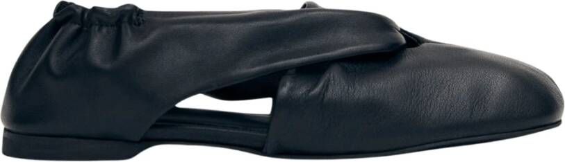 ALOHAS Zwarte leren balletflats Black Dames