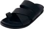 ALOHAS Zwarte leren sandalen Black Dames - Thumbnail 1