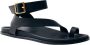 ALOHAS Zwarte leren sandalen Black Dames - Thumbnail 1