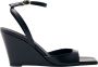 ALOHAS Zwarte leren sandalen Black Dames - Thumbnail 1