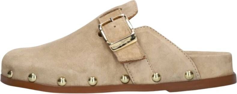 Alpe Beige Suède Slippers voor Dames Beige Dames