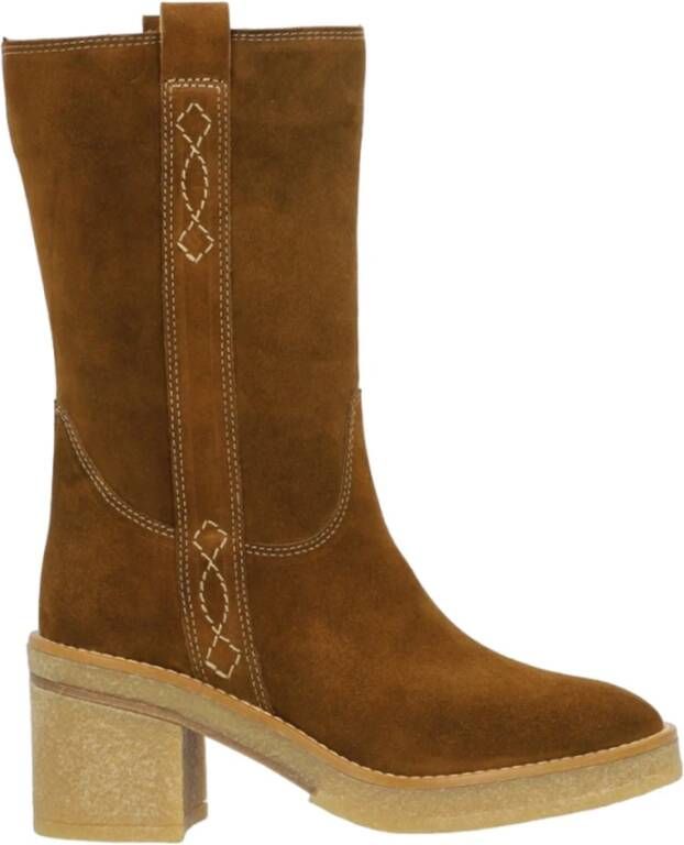 Alpe Casual Camel Suède Dameslaars Brown Dames