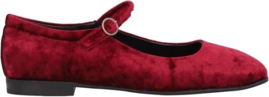 Alpe Casual Velvet Ballet Flats Burgundy Red Dames