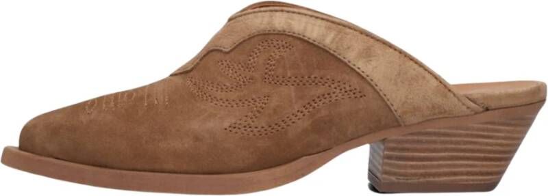 Alpe City-Western Stijl Cognac Muiltjes Brown Dames