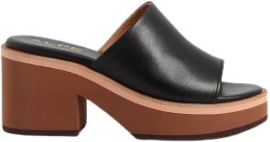 Alpe Heeled Mules Black Dames