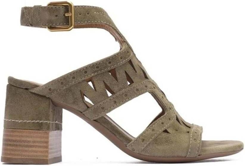 Alpe Hoge hiel sandalen Bruin Dames