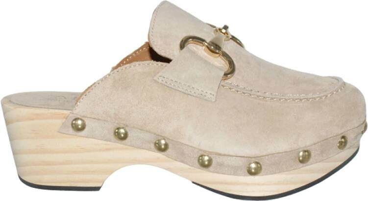 Alpe Klassieke Mini Platform Schoenen Beige Dames