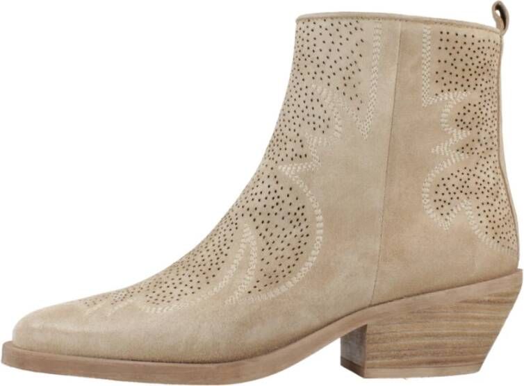 Alpe Western Style Cowboy Boots Beige Dames