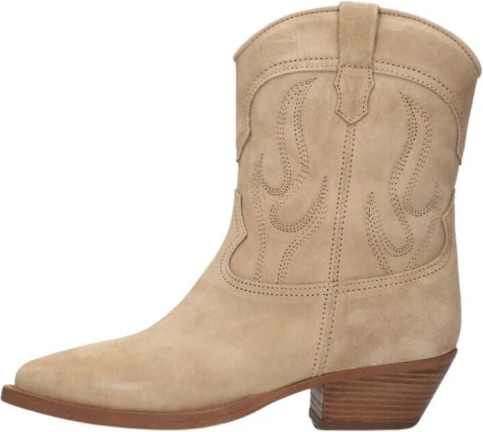 Alpe Western Style Cowgirl Laarzen Beige Dames