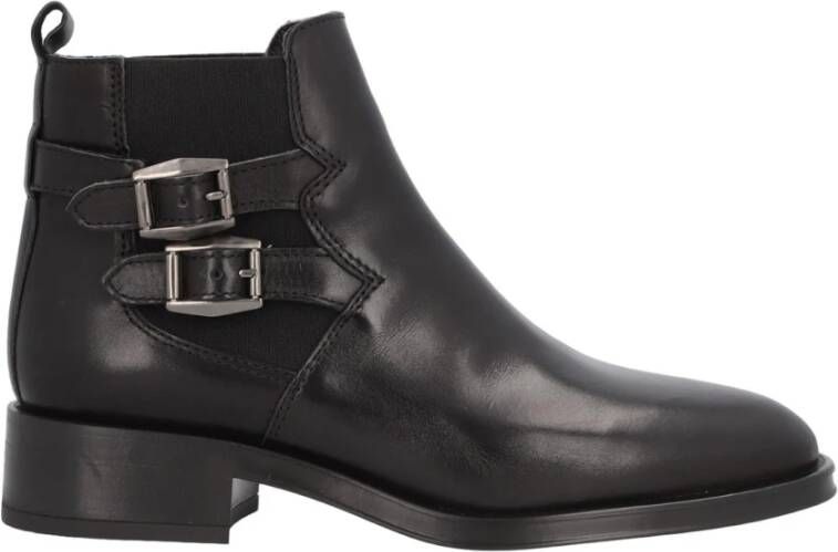 Alpe Zwarte Casual Leren Dameslaars Black Dames