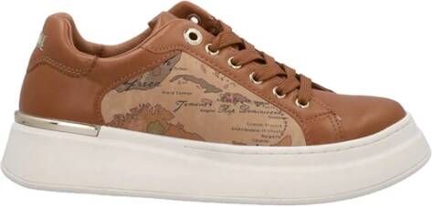 Alviero Martini 1a Classe Beige Sneaker Dames Herfst Winter Collectie Brown Dames