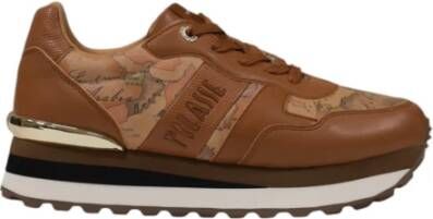 Alviero Martini 1a Classe Bruine Sneakers met Geo Classic Patroon Brown Dames