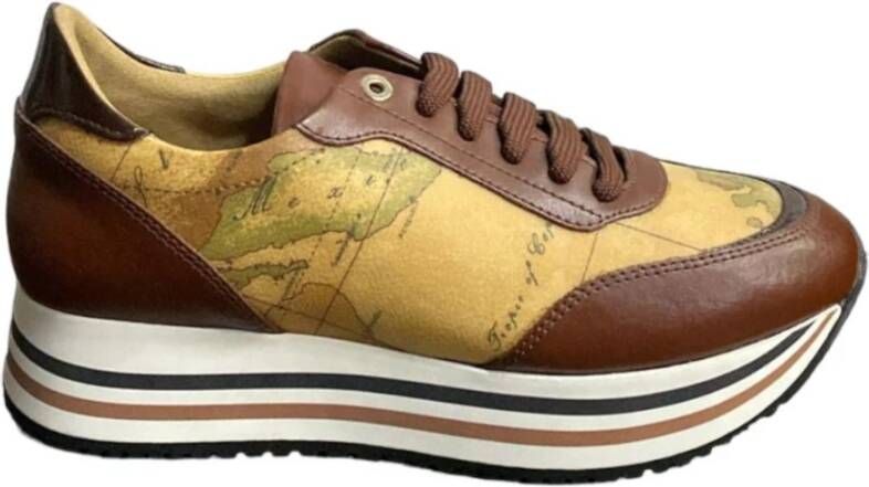 Alviero Martini 1a Classe Geo Classic Bruine Sneakers Multicolor Dames