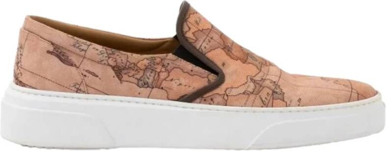 Alviero Martini 1a Classe Geo Classic Slip-On Sneakers Natuurlijk Beige Heren