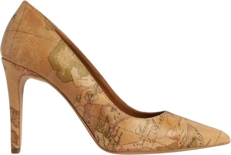 Alviero Martini 1a Classe Klassieke Geo Print Hoge Hak Pumps Beige Dames