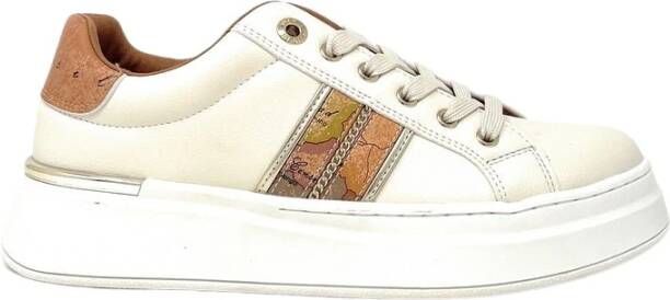 Alviero Martini 1a Classe Off-White Geo Inzet Sneakers 1983 Beige Dames