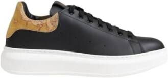 Alviero Martini 1a Classe Polyurethaan Detail Leren Sneaker Heren Collectie Black Heren