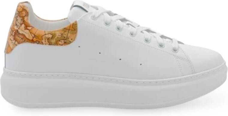 Alviero Martini 1a Classe Witte Leren Sneakers Geo Classic White Heren