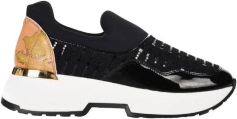 Alviero Martini 1a Classe Zwarte slip-on sneakers met strass Black Dames