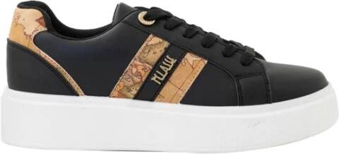 Alviero Martini 1a Classe Zwarte Sneakers met Geo Print Detail Black Dames