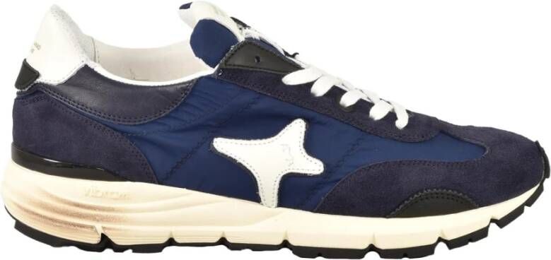 Ama Brand Klassieke Sneakers met Rubberen Zool Blue Heren