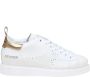 Ama Brand Wit Goud Leren Sneakers Vetersluiting White Dames - Thumbnail 1