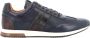 Ambitious Blauwe Leren Hardloopsneakers met Bruine Details Blauw Heren - Thumbnail 9