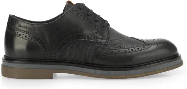 Ambitious Leren Brogue Veterschoenen voor Heren Black Heren